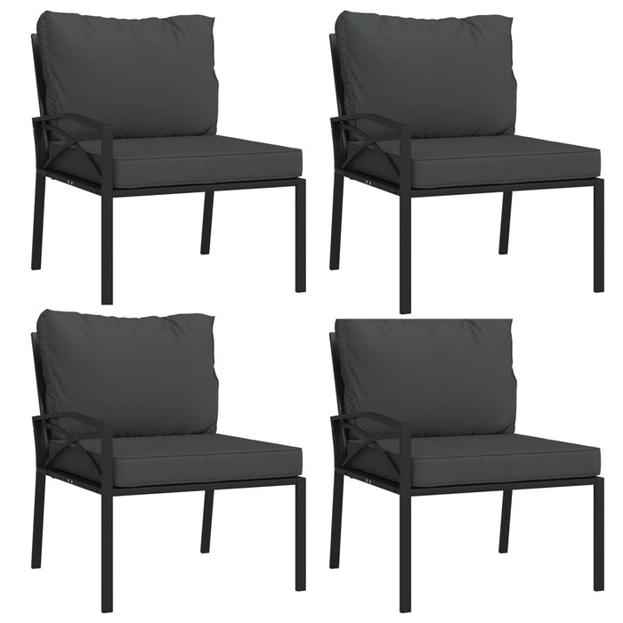 Set mobilier de grădină cu perne gri, 11 piese, oțel WALTI