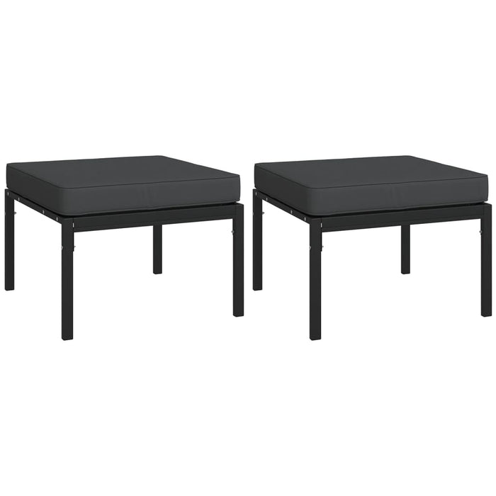 Set mobilier de grădină cu perne gri, 11 piese, oțel WALTI