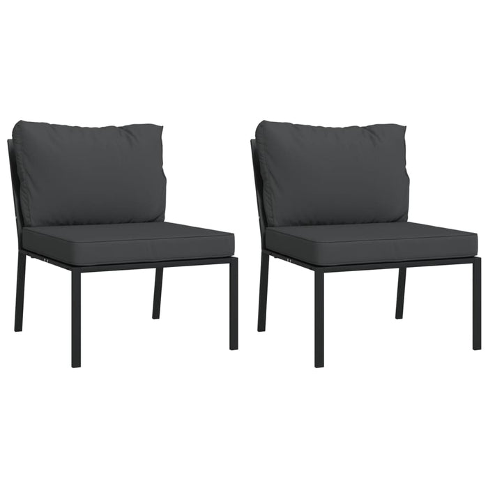 Set mobilier grădină cu perne gri, 7 piese, oțel WALTI