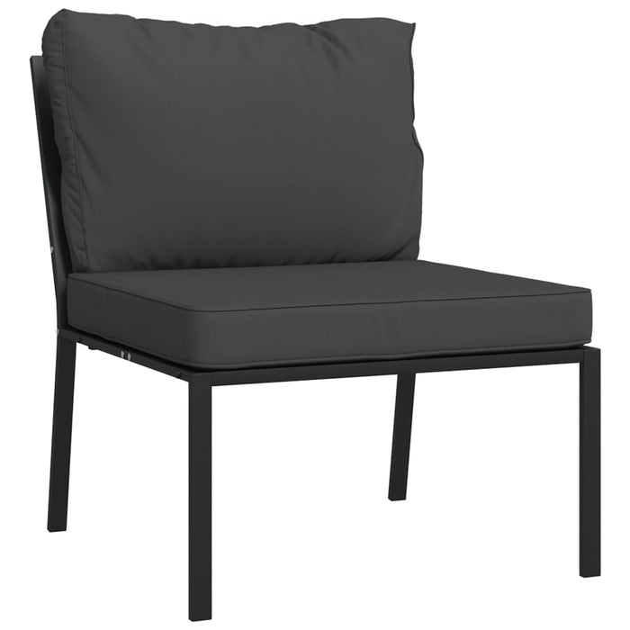 Set mobilier grădină cu perne gri, 7 piese, oțel WALTI