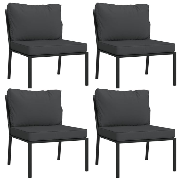 Set mobilier de grădină cu perne gri, 9 piese, oțel WALTI
