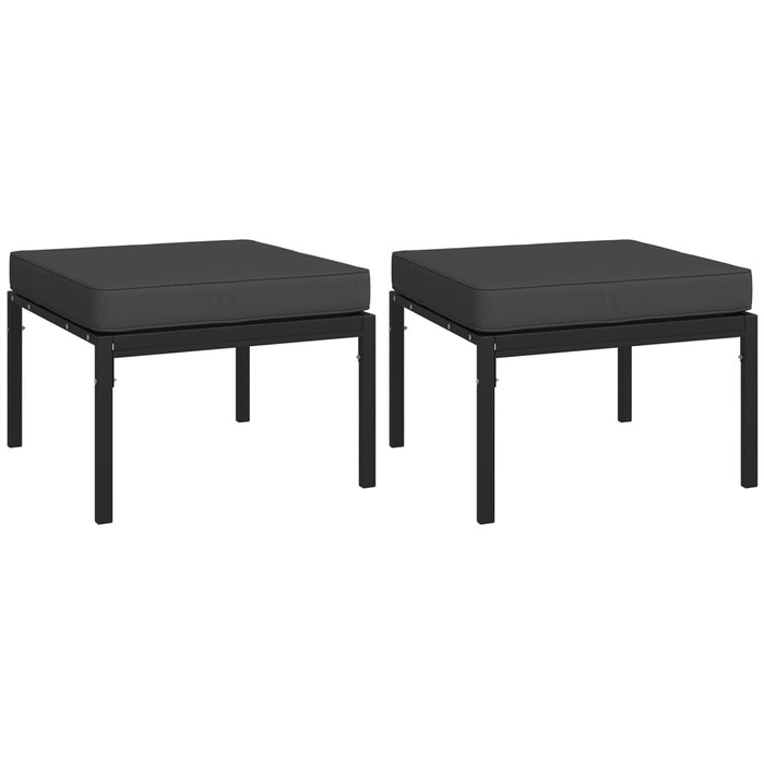 Set mobilier de grădină cu perne gri, 9 piese, oțel WALTI