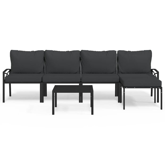 Set mobilier de grădină cu perne gri, 6 piese, oțel - WALTI WALTI