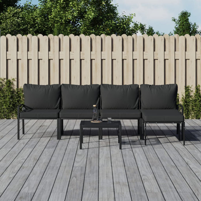 Set mobilier de grădină cu perne gri, 6 piese, oțel - WALTI WALTI