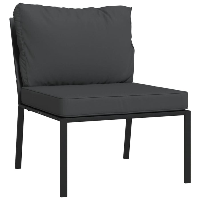 Set mobilier de grădină cu perne gri, 5 piese, oțel WALTI
