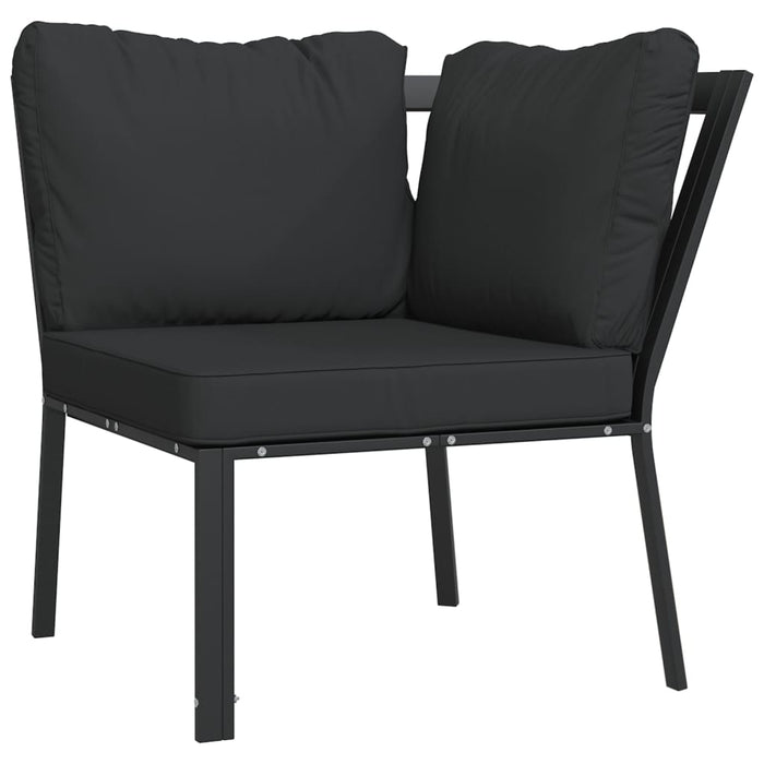 Set mobilier de grădină cu perne gri, 5 piese, oțel WALTI
