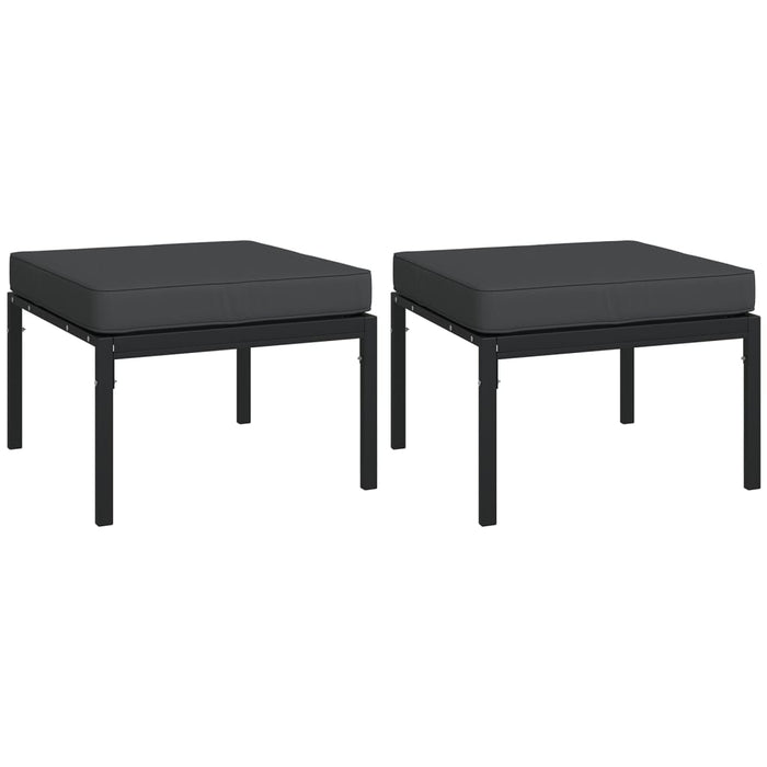 Set mobilier de grădină cu perne gri, 5 piese, oțel WALTI