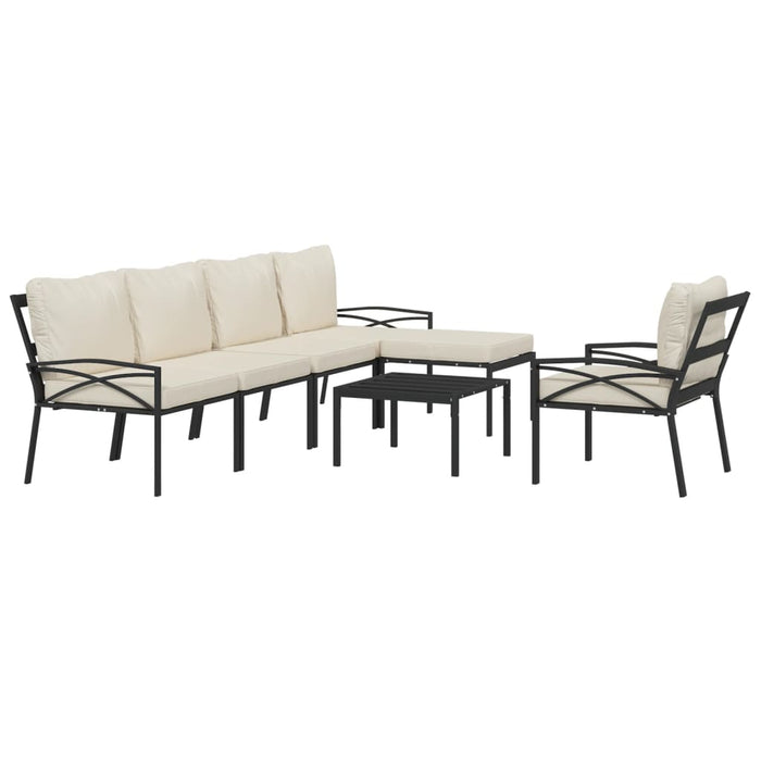 Set mobilier de grădină cu perne nisipii, 7 piese, oțel - WALTI WALTI