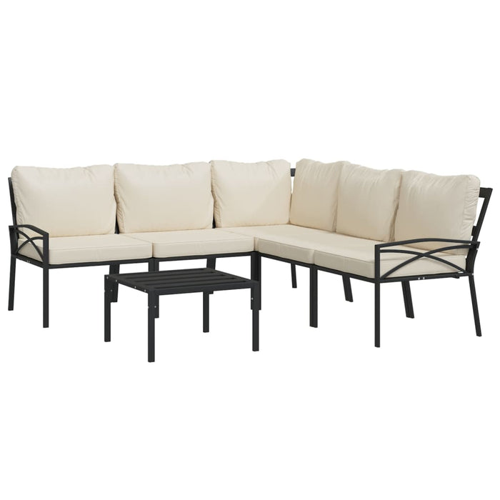 Set mobilier de grădină cu perne nisipii, 6 piese, oțel - WALTI WALTI