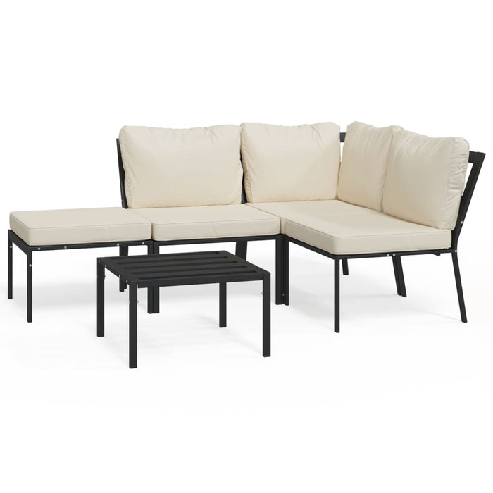 Set mobilier de grădină cu perne nisipii, 5 piese, oțel - WALTI WALTI