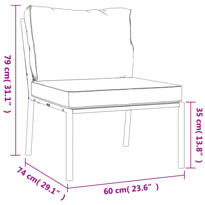 Set mobilier de grădină cu perne nisipii, 5 piese, oțel - WALTI WALTI