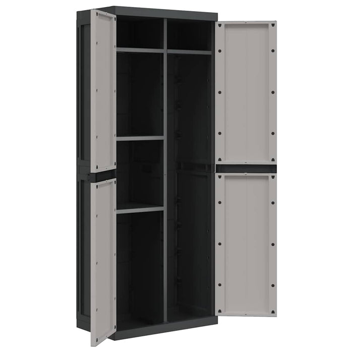 Dulap depozitare de exterior, gri și negru, 65x37x165 cm, PP - WALTI WALTI