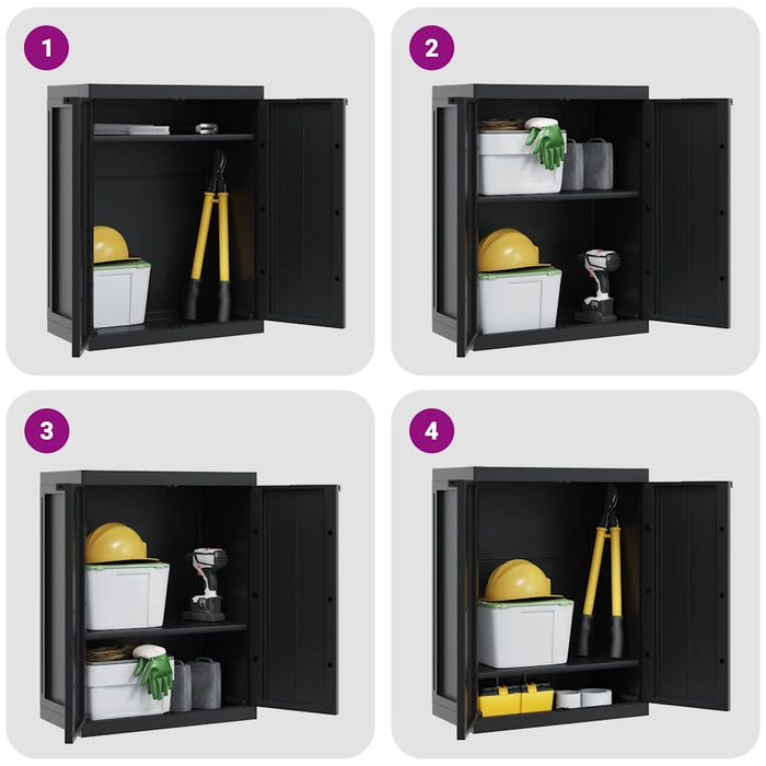 Dulap depozitare de exterior, negru, 65x37x85 cm, PP - WALTI WALTI