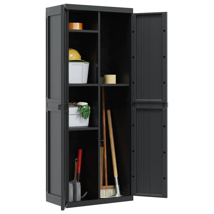 Dulap depozitare de exterior, negru, 65x37x165 cm, PP - WALTI WALTI
