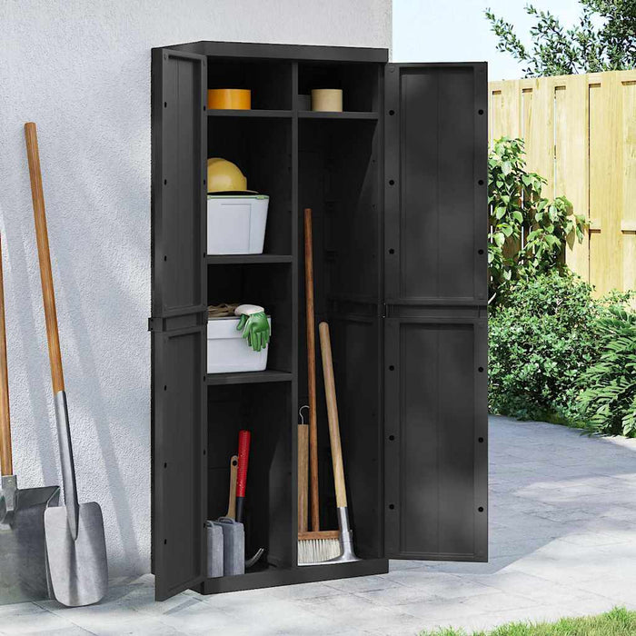 Dulap depozitare de exterior, negru, 65x37x165 cm, PP - WALTI WALTI