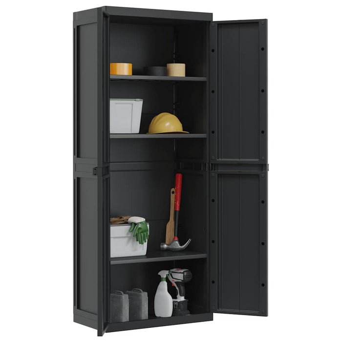 Dulap depozitare de exterior, negru, 65x37x165 cm, PP - WALTI WALTI