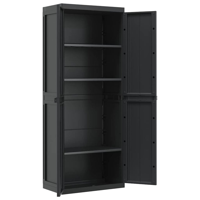 Dulap depozitare de exterior, negru, 65x37x165 cm, PP - WALTI WALTI