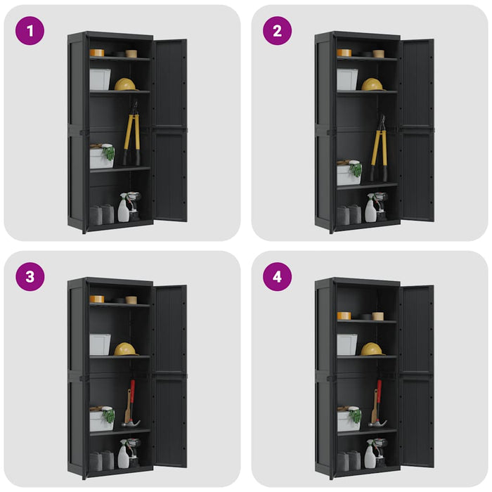 Dulap depozitare de exterior, negru, 65x37x165 cm, PP - WALTI WALTI