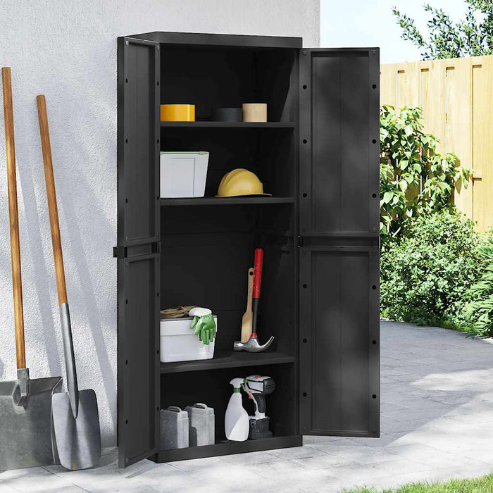 Dulap depozitare de exterior, negru, 65x37x165 cm, PP - WALTI WALTI