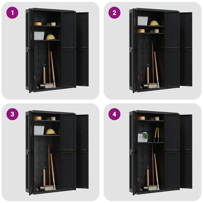 Dulap depozitare de exterior, negru, 97x37x165 cm, PP - WALTI WALTI