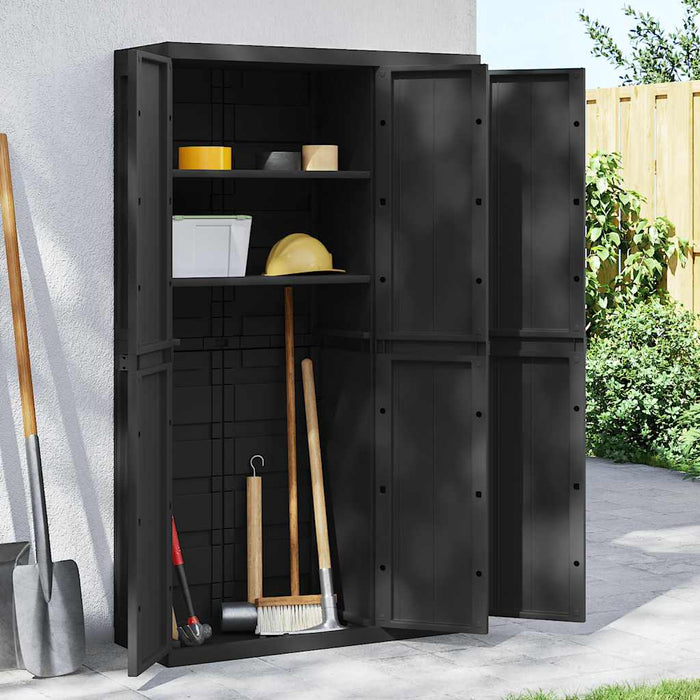 Dulap depozitare de exterior, negru, 97x37x165 cm, PP - WALTI WALTI