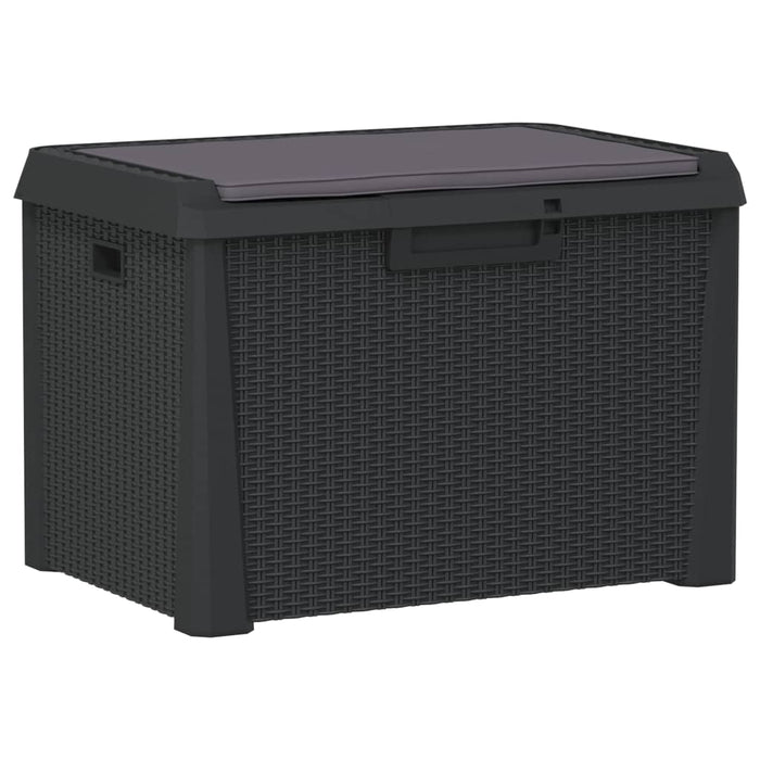 Cutie depozitare de grădină cu pernă șezut, antracit, 125 L, PP WALTI