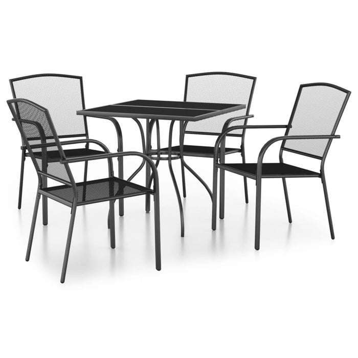 Set de masă pentru grădină, 5 piese, antracit, oțel - WALTI WALTI