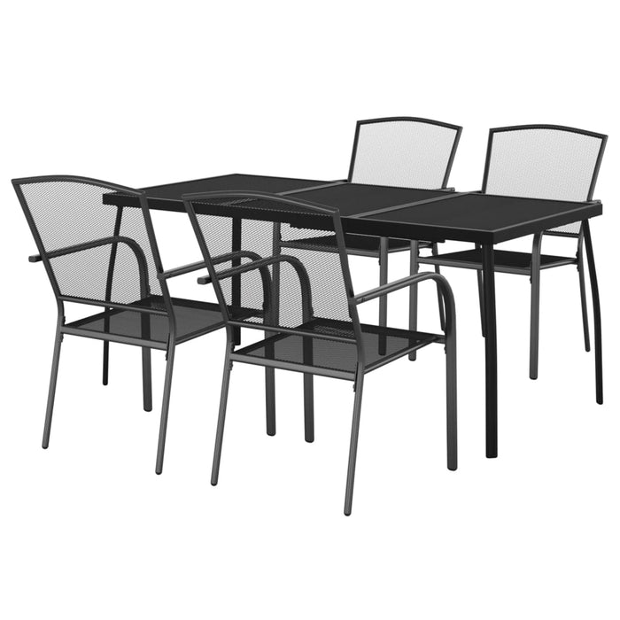 Set de masă pentru grădină, 5 piese, antracit, oțel - WALTI WALTI