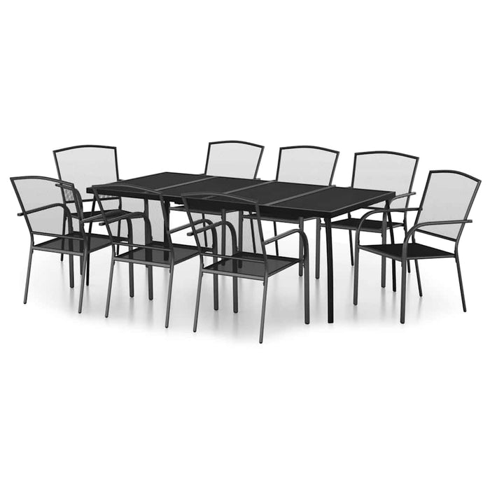 Set de masă pentru grădină, 9 piese, antracit, oțel - WALTI WALTI