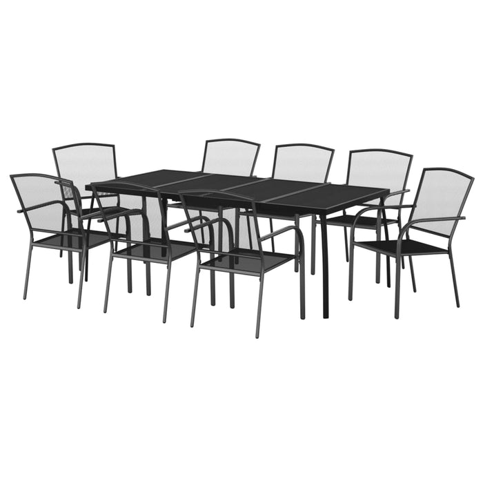Set de masă pentru grădină, 9 piese, antracit, oțel - WALTI WALTI
