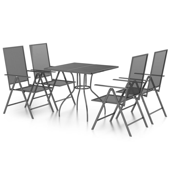 Set de masă pentru grădină, 5 piese, antracit, oțel - WALTI WALTI