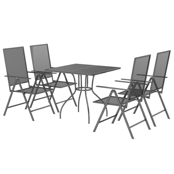Set de masă pentru grădină, 5 piese, antracit, oțel - WALTI WALTI