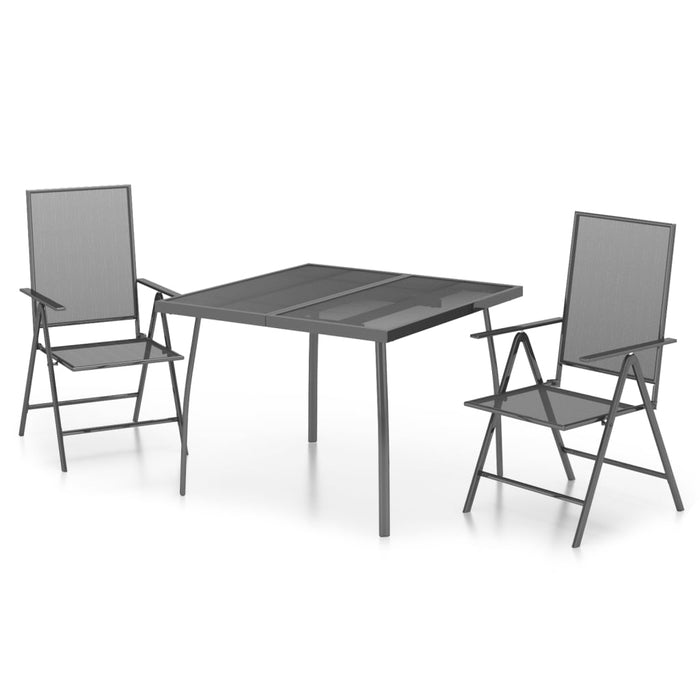 Set de masă grădină, 3 piese, antracit, oțel - WALTI WALTI