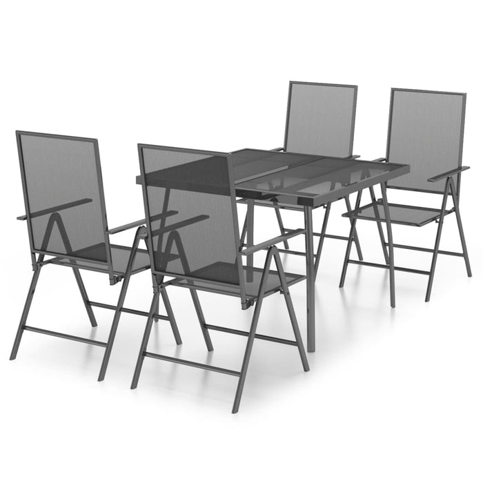 Set de masă pentru grădină, 5 piese, antracit, oțel - WALTI WALTI