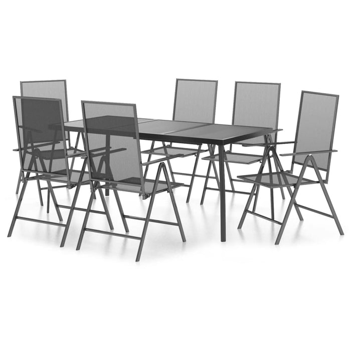 Set de masă pentru grădină, 7 piese, antracit, oțel - WALTI WALTI