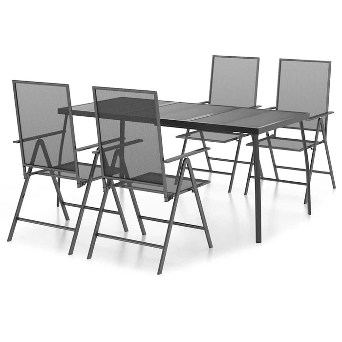 Set de masă pentru grădină, 5 piese, antracit, oțel - WALTI WALTI