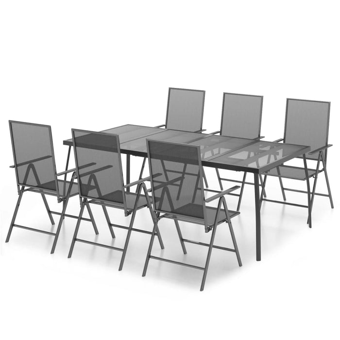 Set de masă pentru grădină, 7 piese, antracit, oțel - WALTI WALTI