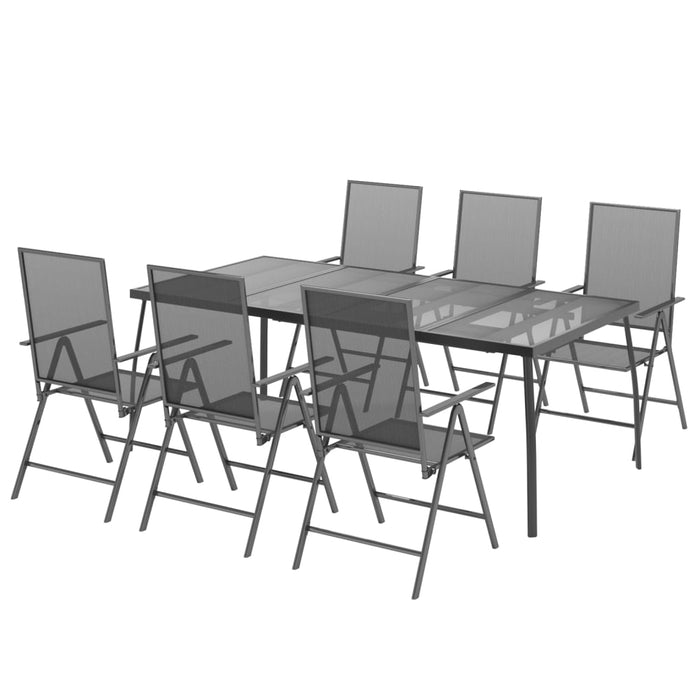 Set de masă pentru grădină, 7 piese, antracit, oțel - WALTI WALTI