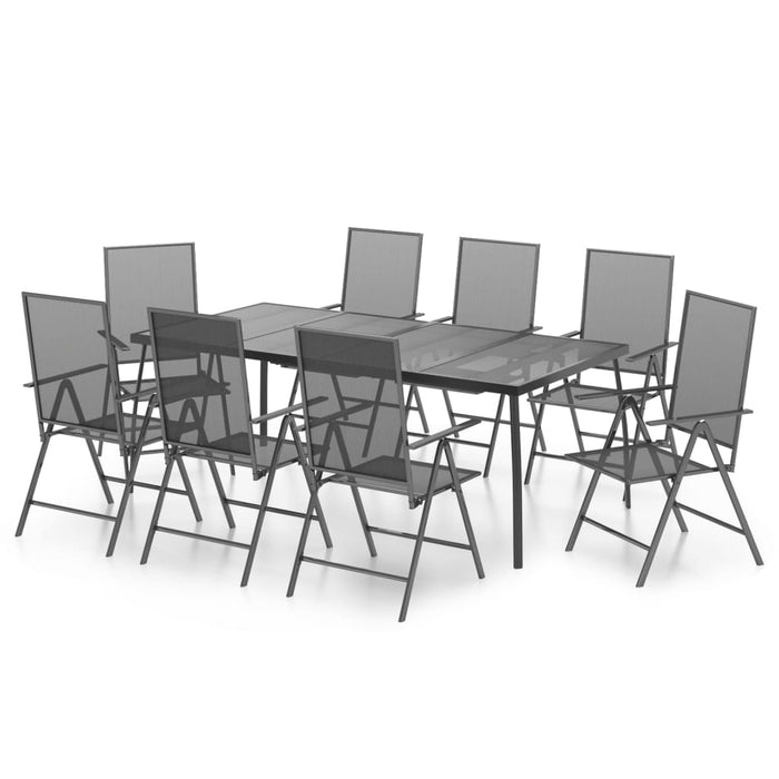Set de masă pentru grădină, 9 piese, antracit, oțel - WALTI WALTI