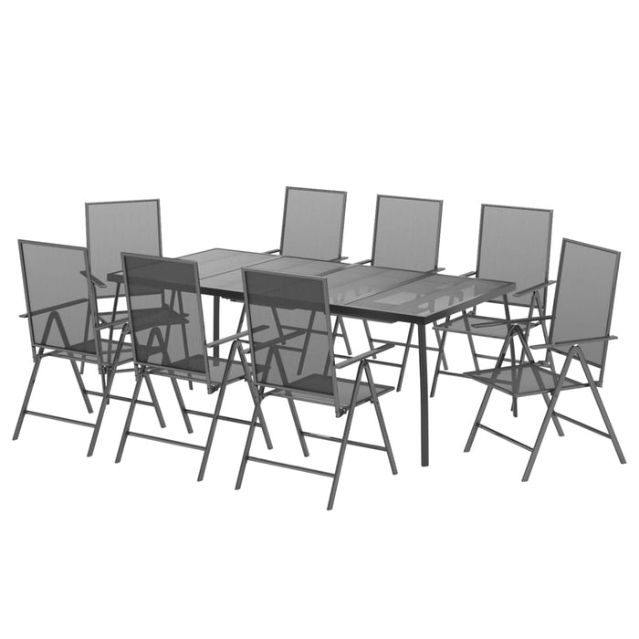 Set de masă pentru grădină, 9 piese, antracit, oțel - WALTI WALTI