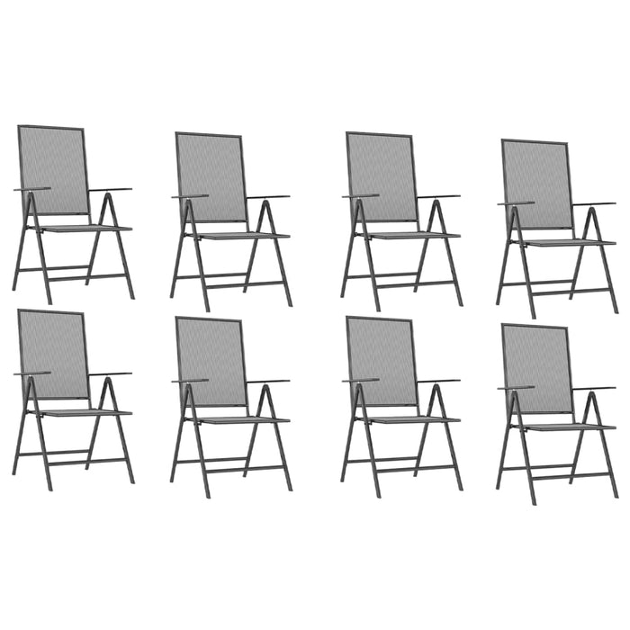 Set de masă pentru grădină, 9 piese, antracit, oțel - WALTI WALTI