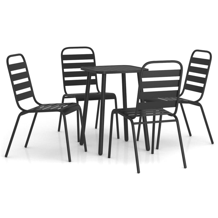 Set de masă pentru grădină, 5 piese, antracit, oțel WALTI