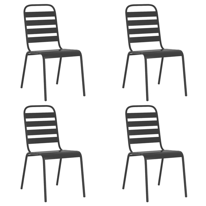 Set de masă pentru grădină, 5 piese, antracit, oțel WALTI