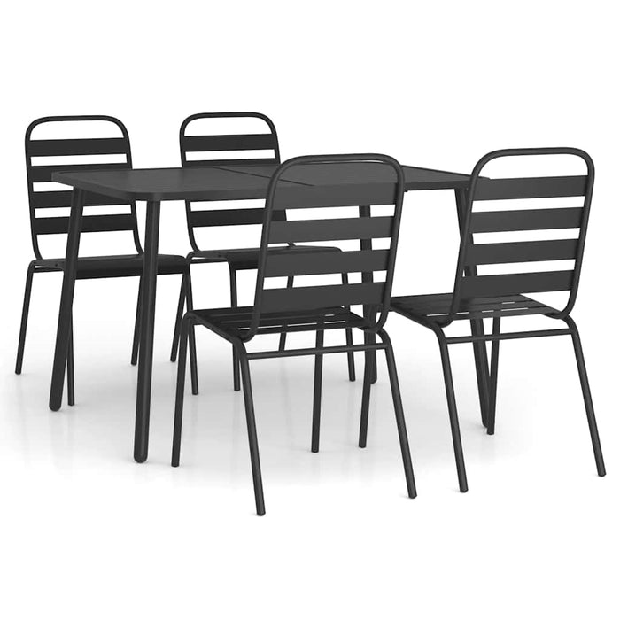 Set de masă pentru grădină, 5 piese, antracit, oțel WALTI
