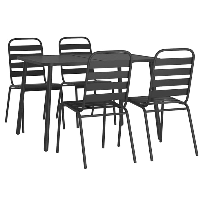 Set de masă pentru grădină, 5 piese, antracit, oțel WALTI