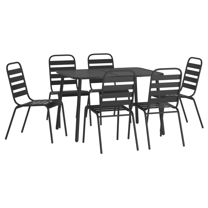 Set de masă pentru grădină, 7 piese, antracit, oțel - WALTI WALTI