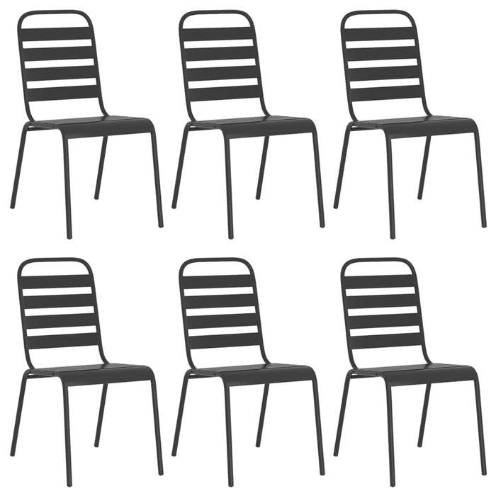 Set de masă pentru grădină, 7 piese, antracit, oțel - WALTI WALTI