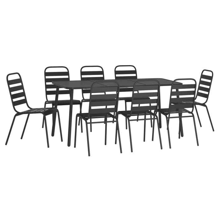 Set de masă pentru grădină, 9 piese, antracit, oțel WALTI