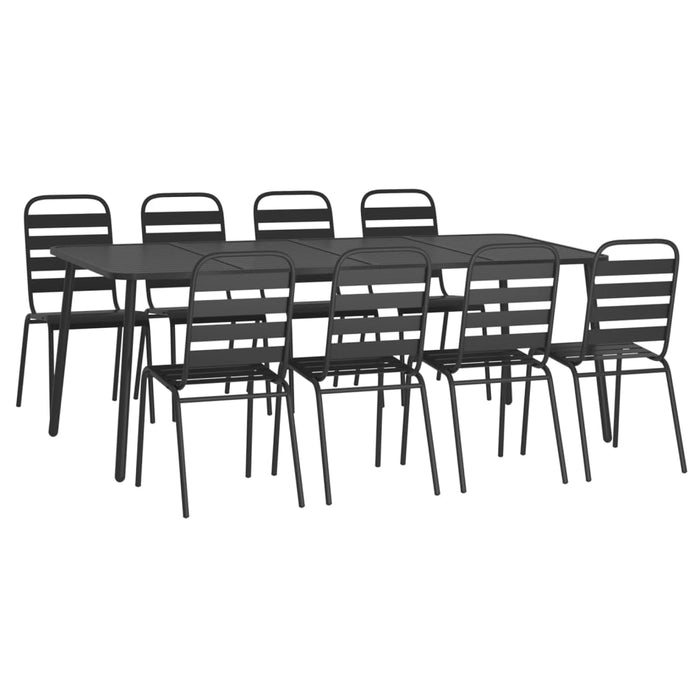 Set de masă pentru grădină, 9 piese, antracit, oțel - WALTI WALTI