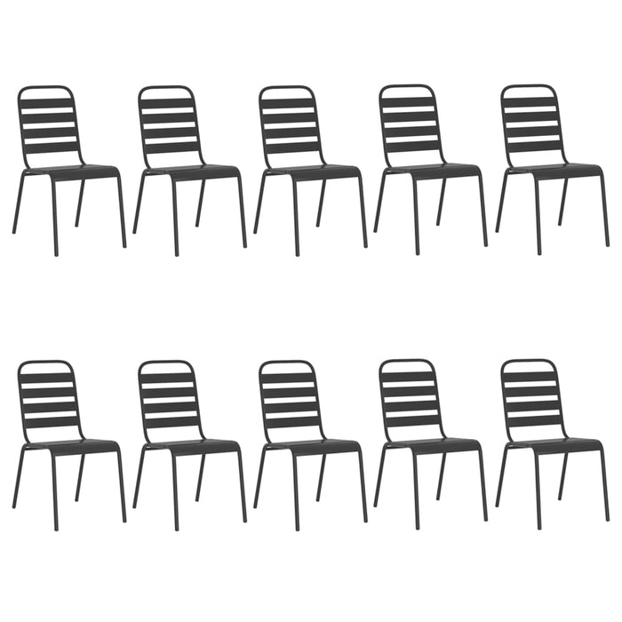 Set de mobilier pentru grădină, 11 piese, antracit, oțel - WALTI WALTI